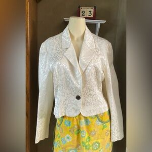 Worthington Jacquard Print Blazer Mother of the Bride Top Vintage